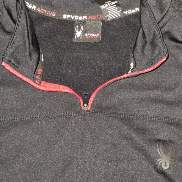 Spyder Active SPM808U ProW=B Black & Red 1/4 Zip Performance Pullover‎ Size XL - Picture 5 of 10